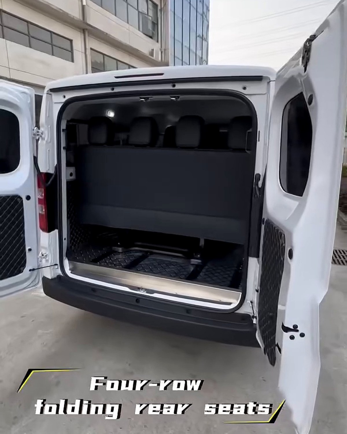 EV Van folding rear seating from supplied video